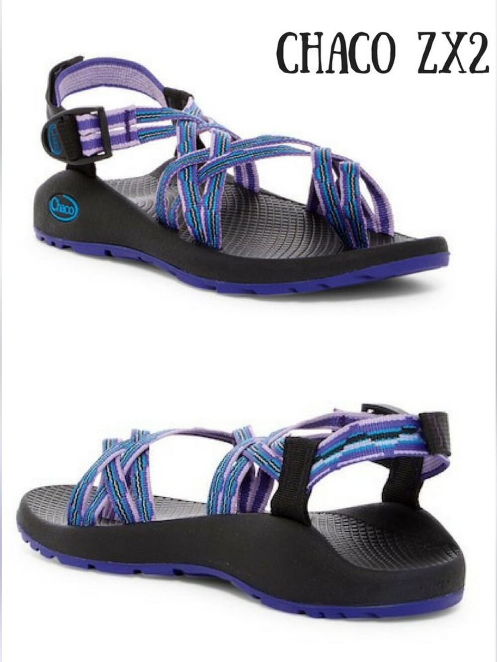 Chaco Women's Sandals with Purple and Blue Straps